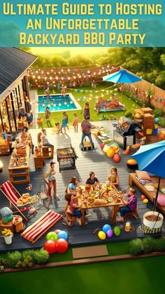 the ultimate backyard bbq party guide is shown in this screenshote image with text