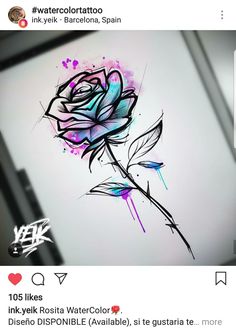 an image of a rose painted with watercolors