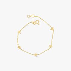 Solid Gold Multi Star Bracelet 14k Gold Dainty Bracelet With Star Charm, Dainty 14k Gold Bracelet With Star Charm, Yellow Gold Star Charm Bracelet, Dainty Yellow Gold Star Bracelet, Elegant Yellow Gold Star Bracelet, Adjustable Yellow Gold Star Bracelet, 14k Yellow Gold Bracelet With Star Charm, 14k Gold Star Charm Bracelet, 14k Gold Bracelet With Star Charm