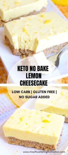 keto no bake lemon cheesecake with low carb and gluten free