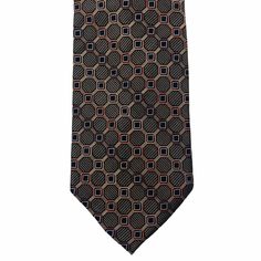 Pronto Uomo Mens Silk Necktie W/ Techno Care Geometric 3 1/2" x 57" NWT, Luxury Silk Mark Certified Ties, Luxury Patterned Business Ties, Luxury Patterned Ties, Semi-formal Patterned Standard Tie, Silk Necktie, Necktie, Neck Tie, Mens Accessories, Shoe Accessories