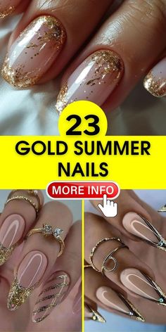 30 Pinterest Nails Art Ideas You Will Like ❤ 
#wedding #bride #pinterestnails #weddingnails
#FallNails #Nails #OldMoneyNails #ClassyNailDesign #ElegantNailIdeas 
#NudeNails #ShortAlmondNails 
#nailart #manicure #gelnails 
#beauty #nail #nailsart #naildesign 
#acrylicnails #nailsonfleek #naildesigns 
#nailstyle #augustnail #nailpolish 
#longnails 
#nailsacrylic
#nails2024
#nailsideas
#nailsinspiration
#nailsforsummer
#glamoraedge
#nailsshort 
#nailspink
#augustnails
#augustnailsideas Gold Summer Nails, Golden Nails, Gold Nail Designs, Classy Nail Designs, Gold Nail, Gold Tips, Nail Length