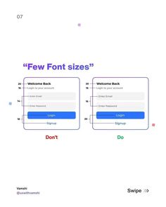 the front and back side of a web page with two different font styles on it