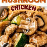 the cover of mushroom chicken with cucumbers and zucchini