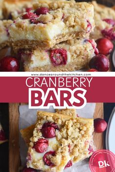 cranberry bars stacked on top of each other