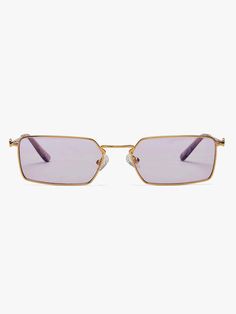 Have fun in the sun with the 90's inspired super lover sunglasses by hot futures. handcrafted from a premium alloy metal finished with acetate ear tips and fitted with 100% uva/b protected cat.2 lenses.    details    - lilac tinted lense  - alloy metal frame  - tortoiseshell acetate ear tips  - rectangular shape  - lense 100% uva/b protected cat.2 lense  - handmade  - comes with glasses case  - frame width (edge to edge): 135mm temple length: 143mm  - lens width: 51.5mm lens height: 31mm    fabric   care    composition: alloy metal acetate. Lover Sunglasses, Scandinavian Fashion, Caged Sandals, Black Aviators, Black Tank Dress, Neon Purple, Hans Christian, Cat 2, 90s Inspired