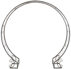 a circular metal stand with two legs