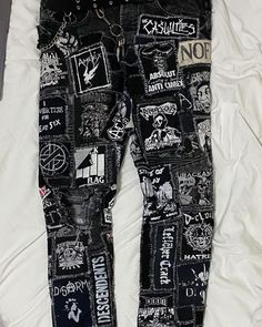 Men's Punk Fashion, Jeans Sewing, Punk Jeans, Diy Pants