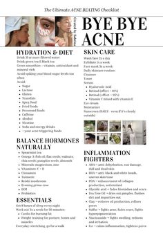 acne skin care routine | acne prone skin | anti acne diet | acne treatments | acne natural remedies | clear skin guide | how to get clear skin | combination skin | oily skin | hydration and diet | balancing hormones naturally | essentials | inflammation fighters | skin care | acne triggering foods | spearmint and green tea | filtered water | Smoothies ⎯ vitamin, antioxidant and mineral-rich | omega 3 fatty acids | cinnamon, turmeric, DIM, probiotics | 8 hours of sleep | workout | yoga, mediation , running | hyaluronic acid, retinol (effect = 10%), retinal ( effect = 95%), vitamin C mixed with vitamin E, AHA, BHA, PHA, glycolic acid, tea tree oil, clay mask, sulfur, niacinamide Anti Acne Diet, Acne Treatments, Resep Diet, Hormonal Acne, Daily Skin Care Routine