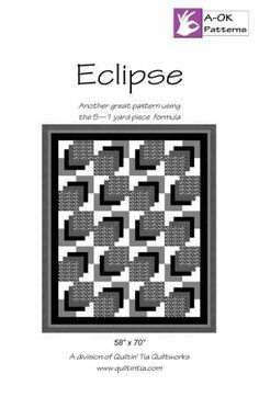 the book cover for eclipsee, featuring an image of a black and white quilt