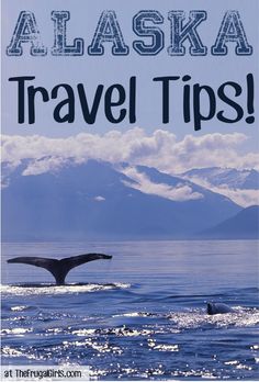 a book cover with a whale tail in the water, and mountains in the background