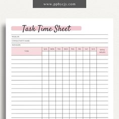 Task Time Sheet Printable Template – Digital download for tracking time spent on various tasks Time Tracker Printable, Daily Task List Printable, Time Sheet Printable, Time Blocking Printable, Task Calendar, Time Sheet, Task Tracker, Printable Tracker, Table Template