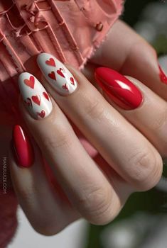 The 35 most beautiful bright red nails for summer for 2024: from chic red nail art to unique styles, here are the nail trends of the season. summer red nails, red nails acrylic, red french tip nails, red nail designs, red almond nails, red nails ideas, short red nails, trendy summer nails. Glue Remover, Heart Nail, Nagel Tips, Nail Type, Nail Remover, New Nail Art, White French, Stick On Nails, Heart Nails