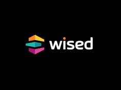 the logo for wised is shown in black and white, with an orange cube on top