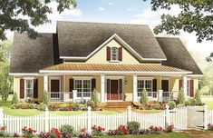 this is an artist's rendering of the country house plans for small homes that are easy to build