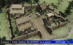 an aerial view of a village in the game