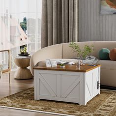 a living room scene with focus on the coffee table