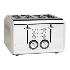 COTSWOLD 1500 W 4-Slice Wide Slot Putty Retro Toaster with Removable Crumb Tray and Adjustable Settings - Super Arbor Retro Toaster, Bread Toaster, 4 Slice Toaster, Stainless Steel Toaster, Electric Tea Kettle, Sandwich Toaster, Retro 4, Steel House, Toaster Oven