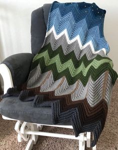 a chair with a blanket on top of it