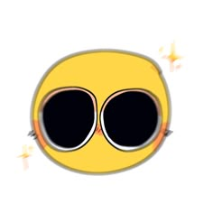 a yellow smiley face with round sunglasses on it