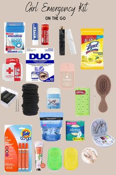 These amazon must have products for on the go that every girl needs a in case of an emergency! Car Boot Essentials, Car Basket Essentials, Pack My Emergency Kit With Me, Girl Emergency Kit, Emergency Car Kit For Women, Car Kit Essentials For Women, Car Essentials For Women Emergency Kits, What’s In My Emergency Bag For School