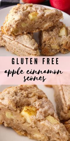 gluten free apple cinnamon scones on a plate