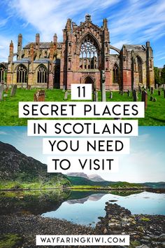 an old castle with the words 11 secret places in scotland that you need to visit