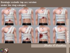 multiple images of different types of bandages on the chest and back, with text below