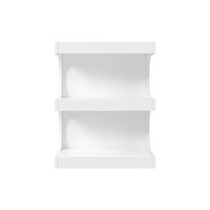 two white shelves with one shelf closed and the other open on both sides, against a white background