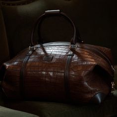 Giant Gator Duffle: Perfect for Trips of Any Size . Shot on location at @thebeekmanny Photography: @blairgetzmezibov #LuccheseBootmaker #LuccheseFW24 #LuccheseNewYork