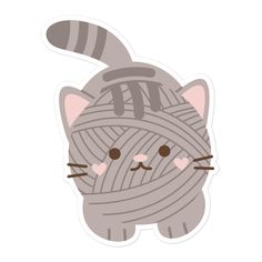 This cute/kawaii Brown Stripped Yarn Cat bubble free sticker is perfect for a yarn collector who loves knitting and crocheting. Get as a gift ift for a crafty crocheter, knitter, and crafter who enjoys crafts and needlework, use on notebooks, and laptops. Crochet Sketch, Yarn Aesthetic, Crochet Logo, Brown Cat, Cats Illustration, Free Stickers, Cat Stickers, Cool Stickers