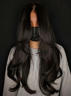 Super Long Hair With Layers, Front Layers Long Hair, Haircut Inspo, Dark Brunette Hair, Hairstyles For Layered Hair, Long Layered Haircuts, Long Dark Hair, Haircuts Straight Hair