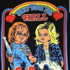 Bride Of Chucky Throw Blanket See You In Hell Loot Crate Exclusive With Tiffany Get Cozy With This Loot Crate Exclusive Chucky & Tiffany Throw Blanket Featuring The Iconic Killer Doll Couple From The Child's Play Movie Franchise. Measuring 44" X 60" And Made Of 100% Polyester, This Rectangular-Shaped Blanket Is Perfect For Horror Fans Looking To Add Some Flair To Their Living Space Or Collection. Brand New Still Sealed In The Original Plastic Bag. This Throw Blanket Is Brand New Never Been Opene Chucky Drawing, Chucky And Tiffany, Horror Movie Svg, Bride Of Chucky, Starbucks Venti, Vector Cut, Svg Halloween, Free Halloween, Couple Halloween