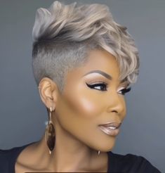 Natural Hair Haircuts, 45 Caliber, Gray Hairstyles, Short Hair Designs, Black Hair Short Cuts, Shaved Side Hairstyles, Short Hair Images, Natural Hair Short Cuts, Short Hair Pixie Cuts