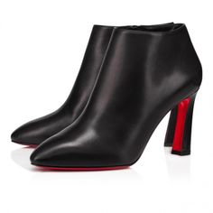 100% Authentic. Brand New Without Box. The Timeless And Elegant Eleonor Ankle Boot Highlights The Foot With Its Sophisticated Style. This Black Calfskin Model Has Discreet Tone-On-Tone Stitching. This Shoe Is Set On An 85 Mm Heel And Has A Seductively Sober And Refined Look. Loubiton Boots, Red Bottom Boots, Louboutin Online, Christian Louboutin Boots, Zipper Heels, Suede Block Heels, Black Boots Women, Red Bottoms, Ankle Bootie