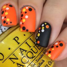 70+ Easy Halloween Nails For Beginners [2023] For A Spooky And Stylish Halloween Nail Designs Candy Corn, Red Rum Nails Halloween, Candy Corn Manicure, Cute Easy Halloween Nail Designs, 3 Color Dip Powder Nails, Candy Corn Halloween Nails, Halloween Polka Dot Nails, Halloween Nail Art Easy Step By Step, Halloween Nails Design Ideas