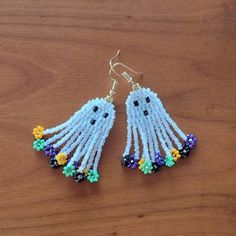 Floral Ghost, Beaded Earrings, Etsy Earrings, Dangle Drop Earrings, Ghost, Ships, Drop Earrings, Trending Outfits, Floral