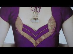 perfect blouse back neck design cutting and stitching at home (DIY) # saree blouses for women - YouTube Blouse Back Neck Design, Back Neck Design