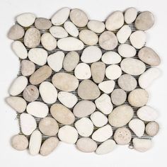 Stone Mosaics - White and Tan - Pebble Tile Pebble Mosaic Tile, Bathrooms Showers, Pebble Floor, Pebble Color, River Pebbles, Tile Mosaics, Pebble Tile, Stone Mosaic Tile, Kitchen Backsplashes