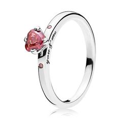 Elegant in its simplicity, this sterling silver promise ring presents a beautiful take on the timeless solitaire design. A heart-shaped cubic zirconia stone in a rich fuchsia hue and the engraving "You & Me" adds new meaning to an enduring classic. Promes Ring, Silver Wedding Gifts, 70s Jewelry, Sterling Silver Promise Rings, Vintage Silver Rings, Pandora Rings, Precious Jewels, Ring Sale, Mode Vintage