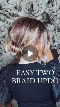 Brooke Roundy Hair Tips Makeup Tips on Instagram: "Follow @blushbasics for more hairstyles. The easiest 2 braid updo you ever did see! Happy Wednesday lovelies!   #hairstyle #hairinspo #hairhack #updo #workthatupdo #easyhair #easyhairstyles #braidedhairsryles" Straight Hair Updo, Fine Hair Updo, Easy Updos For Medium Hair, Diy Updo, Easy Updos For Long Hair, Braid Updo, Simple Updo, Diy Wedding Hair, Easy Updo Hairstyles