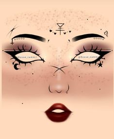 Makeup Ideas Drawing, Witchy Makeup, Halloweenský Makeup, Holloween Makeup, Stile Hijab, Anime Makeup, Makeup Face Charts