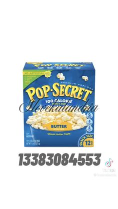 a box of pop - secret popcorn sitting on top of a table