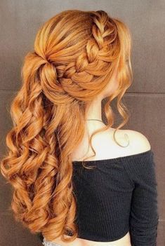 Prom Hair Down, Long Red Hair, Wedding Hair Inspiration, Ginger Hair, Wedding Hair And Makeup, Aesthetic Hair, Hair Stuff, Hair Designs, Gorgeous Hair