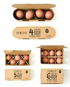 six eggs are in an open box on a white background, and the third one is empty