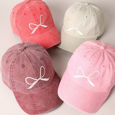 Bow Embroidered Baseball Cap, Stylish Casual 100% Cotton Outdoor Caps, Perfect Hat for Everyday Fashion, Adjustable Cap. It's a cool classic designed to add personal shade wherever you go! Perfect for dog walking, the beach, the gym, the pool, and everyday wear! It's fully adjustable and easy to style! ** 🧢 Detail & Features 🧢 ** - Bow Embroidered Design  - 6-Panel Design Cotton Baseball Cap - 100% Cotton - Adjustable Snap Closure - Relaxed Fit and Pre-Curved Visor *One Size Fits Most - Adjust Pink Cotton Hat Gift, Casual Flat Bill Hat Gift, Casual Baseball Cap With Flat Bill As Gift, Casual Flat Bill Baseball Cap As Gift, Casual Baseball Cap With Curved Bill, Pink Vintage Adjustable Baseball Cap, Casual Curved Bill Baseball Cap, Casual Snapback Hat With Curved Bill For Gift, Casual Snapback Hat With Curved Bill As Gift