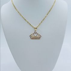 Real 10k Gold Rope Necklace And Crown Pendant Women’s Or Kids Necklace 18” Or 20” Long Hollow Rope Link This Chain Is 2mm In Width Crown 10k Gold With White Cubic Zirconia Approximately 13mm New Jewelry Check Out My Other Jewelry ************ Cadena Lazo Liviana De Oro De Mujer O Nia O Nio Con Dije De Oro De Corona Joyeria Nueva Esta Cadena Est Disponible En 18 O 20 Pulgadas De Larga Y 2 Milmetros De Ancha Sku 31758 14k Gold Engraved White Necklace, White 14k Gold Engraved Necklace, 14k Gold White Name Necklace For Anniversary, White 14k Gold Name Necklace For Anniversary, Anniversary 14k Gold White Name Necklace, White 14k Gold Nameplate Jewelry, Boho Bridal Jewelry, Paper Beads Necklace, Zircon Jewelry