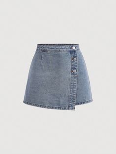 Short Shein, Skort Denim, Jean Skort, Women Denim Shorts, Skirt Jeans, Denim Skort, Denim Skirt Outfits, Skirts Jeans, Fashion Journals