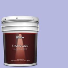 a bucket of behro marquee paint on a beige background with the words marquee