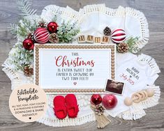 Christmas Digital Pregnancy Announcement, Holiday Baby Announcement, Gender Neutral Baby, Editable Pregnancy Template, Social Media Reveal by PearceAvenueDesigns on Etsy Pregnancy Announcement Template, Holiday Baby, Baby Reveal, Pregnancy Reveals, Gender Neutral Baby